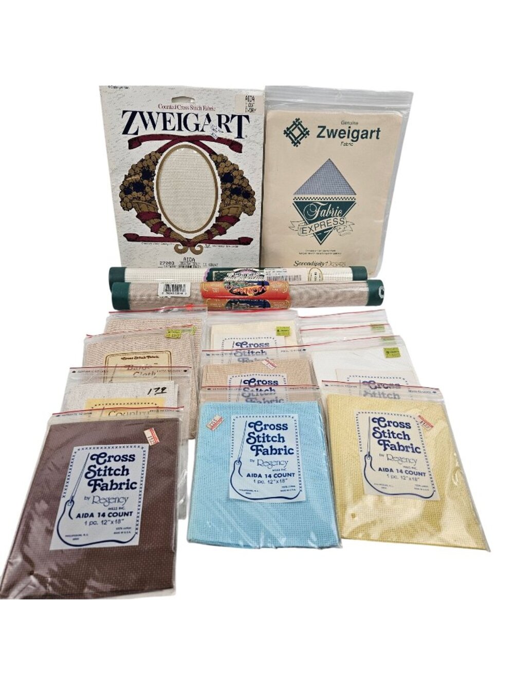 Assorted Cross Stitch Fabric Bundle Aida Zweigart Charles Craft Regency